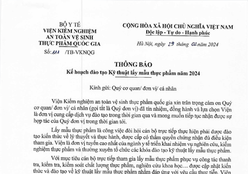 Thông báo. Kế hoạch đào tạo Kỹ thuật lấy mẫu Trang Chủ 23 Win - Link Đăng Ký 23Win.com năm 2024