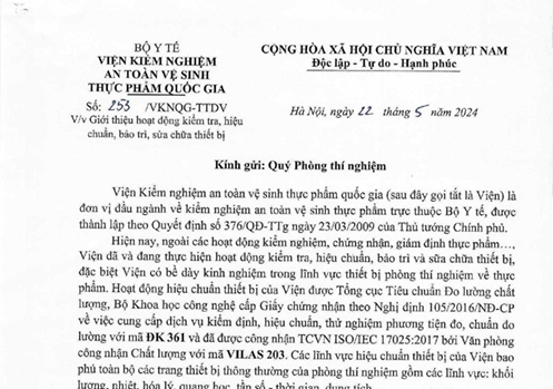 Thư mời hiệu chuẩn
